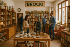 Eine schöne Auswahl von Secondhand-Artikeln in einem Brocki