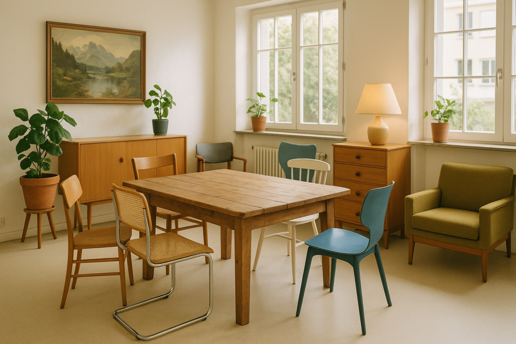 Stilvolle Secondhand Möbel in einem Brockenhaus