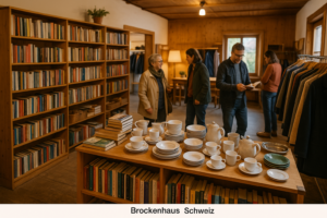 Ein Brockenhaus in der Schweiz mit verschiedenen Spendenartikeln